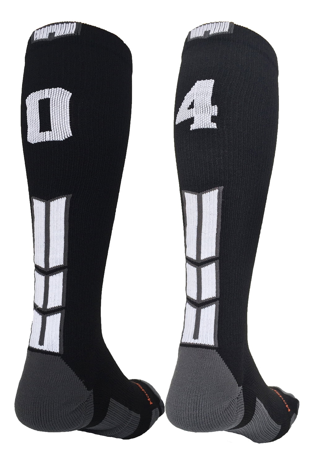 Pair Black/White Player Id Custom Over The Calf Number Socks 