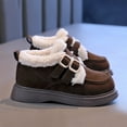 thumbnail image 3 of Otqutp Children Round Toe Shoes&nbsp;Fashion Big Kids Winter Water Proof Flat Keep Warm Snow Boots Non-Slip Comfortable Shoes for Children Girls(Brown,2.5-3 Years), 3 of 8