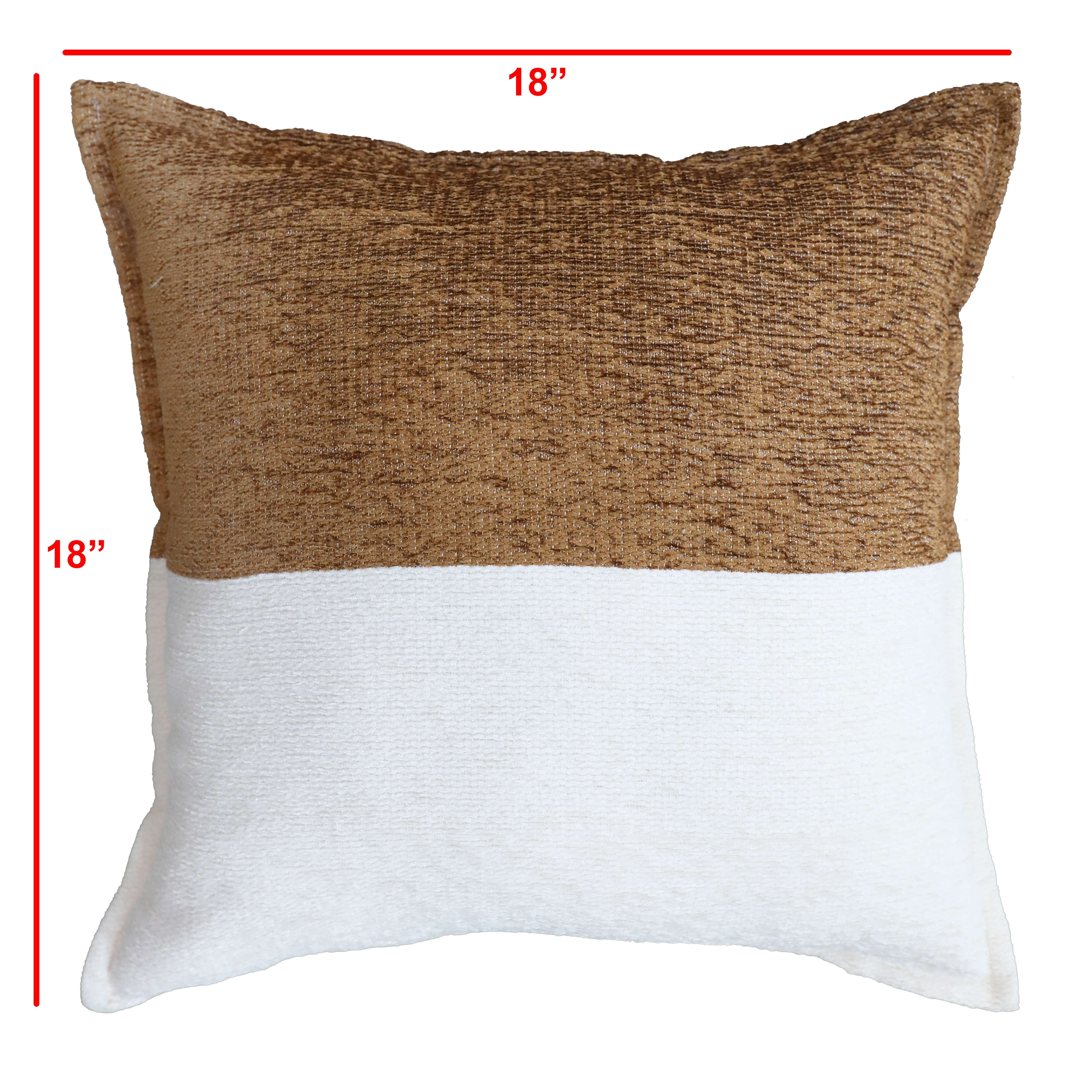 Mainstays Two-Toned Trailblazer Brown Polyester Cotton 18" x 18" Square Decorative Throw Pillow