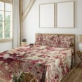 thumbnail image 2 of Ambesonne Retro Fitted & Top Sheet Set with Shams, Cherry Blossoms Floral, Beige and Pink, 2 of 5