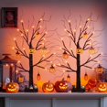 thumbnail image 1 of [ ] Halloween Tree FT Spooky Trees with LED Purple Lights Bats Battery Operated Small Tabletop Twig Centerpiece Tree with Timer for Halloween Decorations Indoor, 1 of 9