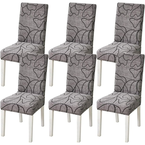 Chair Covers, 6-Pack, Stretchable, Removable, Washable, Short, Dining Chair Cushion Covers, for Hotels, Dining Rooms, Ceremonies