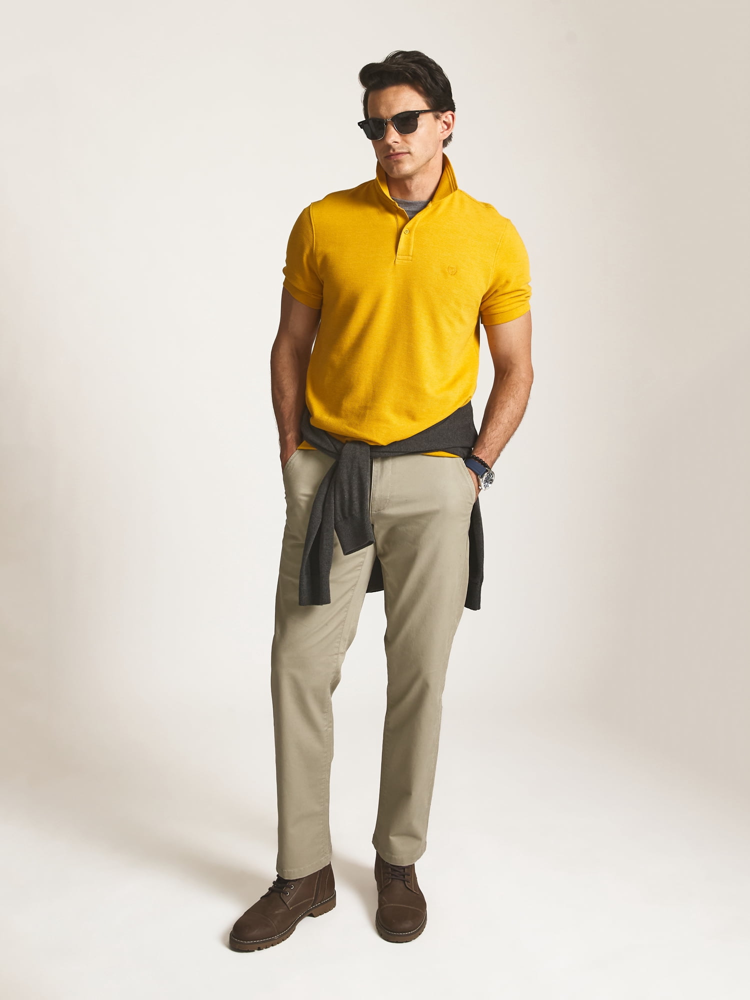 Chaps Men’s and Big Men’s Seacoast Wash Ribbed Knit Polo, Sizes S–3XL