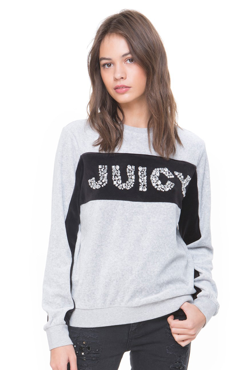 Juicy Couture JUICY COUTURE BLACK LABEL Women s Velour Gems Pullover 