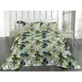 thumbnail image 2 of Ambesonne Tropical Quilted Bedspread Set 3 Pcs, Modern Leafy Abstract Boho, King, Fern Green Sage Green, 2 of 4