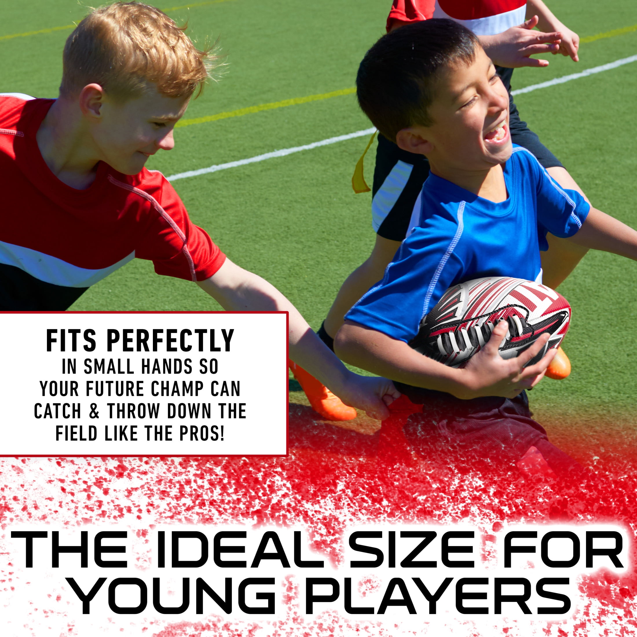 NFL Atlanta Falcons Football - Youth Mini Football - 8.5" Football- SPACELACE Easy Grip Texture- Perfect for Kids !