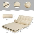 thumbnail image 3 of Foldable floor sofa, adjustable lounge couch with pillows & suede cloth cover, modern lounge mattress video gaming lazy couch, floor seating sofa, 3 of 17