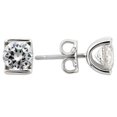 thumbnail image 1 of Alamode 0W178 Women Rhodium 925 Sterling Silver Earrings with AAA Grade CZ in Clear, 1 of 1