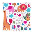 thumbnail image 1 of RYLABLUE Home Decor Happy Birthday Lovely Cartoon Animal Pattern Zippered Throw Pillow Cover Cushion Case 20x20 inchesTwo Sides Printing, 1 of 1
