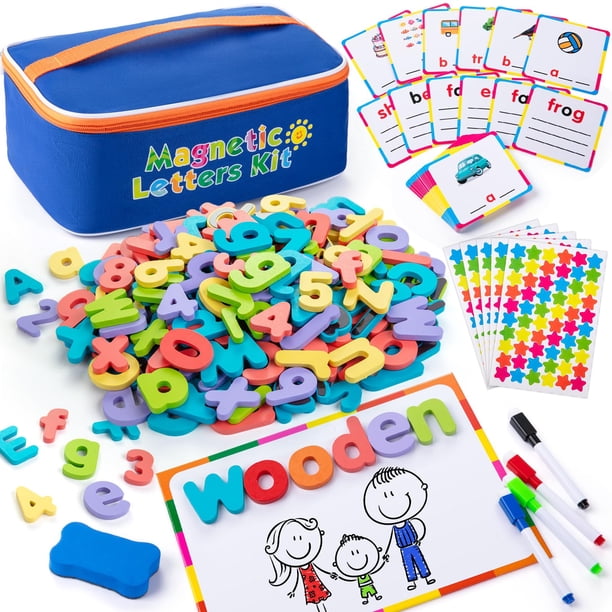 Kit Letras Kit de letras Sundaymot Magnetic Alphabet 310 unidades con pizarra ...