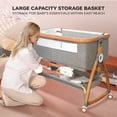 thumbnail image 3 of Rupoun Bassinet, Bedside Sleeper, Foldable Baby Crib with 6 Adjustable Heights and Mesh Panels, for Infant Newborn Child, Gray, 3 of 7
