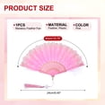 thumbnail image 2 of Uxcell Embroidered Flower Marabou Feather Fan, Vintage Folding Handheld Fan for Costume Party Dancing Wedding Show Pink, 2 of 6