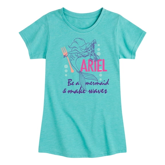 Disney Princess - Ariel Make Waves - Toddler And Youth Girls Short Sleeve Graphic T-Shirt