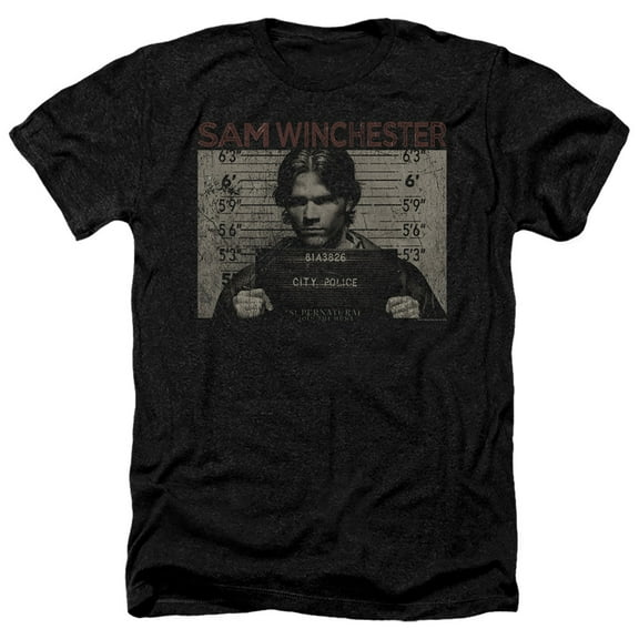 Supernatural - Sam Mug Shot - Heather Short Sleeve Shirt - XX-Large
