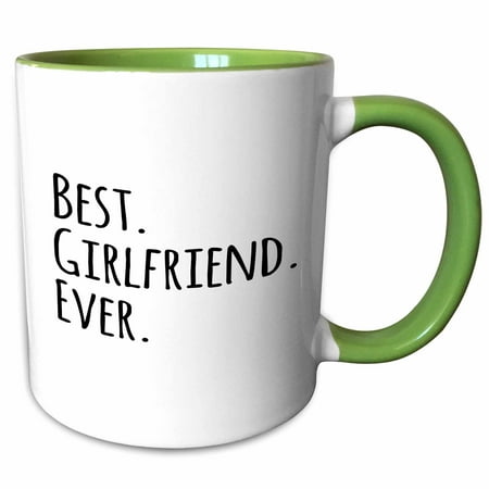 3dRose Best Girlfriend Ever - fun romantic love and dating gifts for her for anniversary or Valentines day - Two Tone Green Mug,