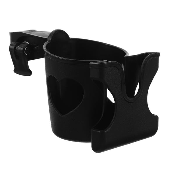 KAKOWELY Universal Cup Holder for Stroller Wheelchairs Walkers and Bikes Multi-Function Drink and Phone Holder for Mobility Devices Black4.65"X4.33"X3.35"