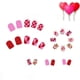 thumbnail image 5 of Uñas cortas cuadradas brillantes con diseño de corazones dulces, 24 piezas de uñas postizas decorativas, 5 of 8