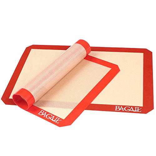 2 Set Silicone Baking Mat Thick Half Sheet Liners(11 5/8" x 16 1/2") Professional Grade Non