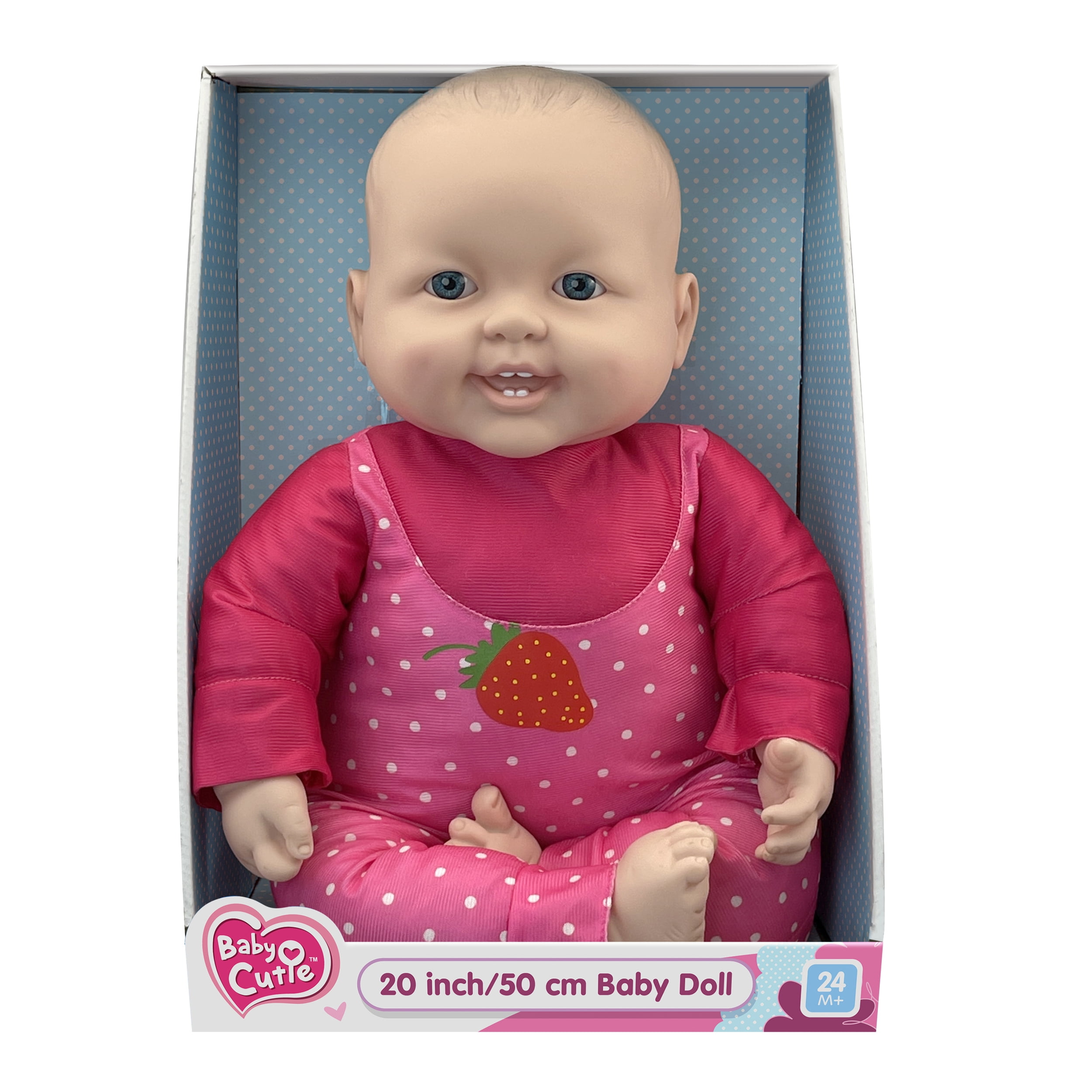 Grandex 20"H Soft Lovely Baby Doll Dressed in Pink - Recommended for Ages 2 Years and up
