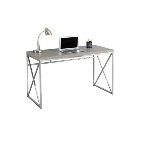 Scranton & Co 48" Metal Computer Desk in Dark Taupe