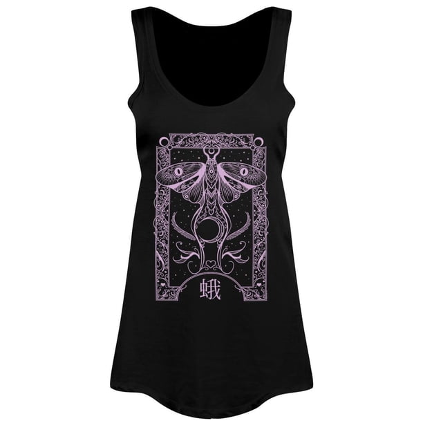Grindstore - Camiseta ilustración Polilla Críptica para chica mujer (Negro)