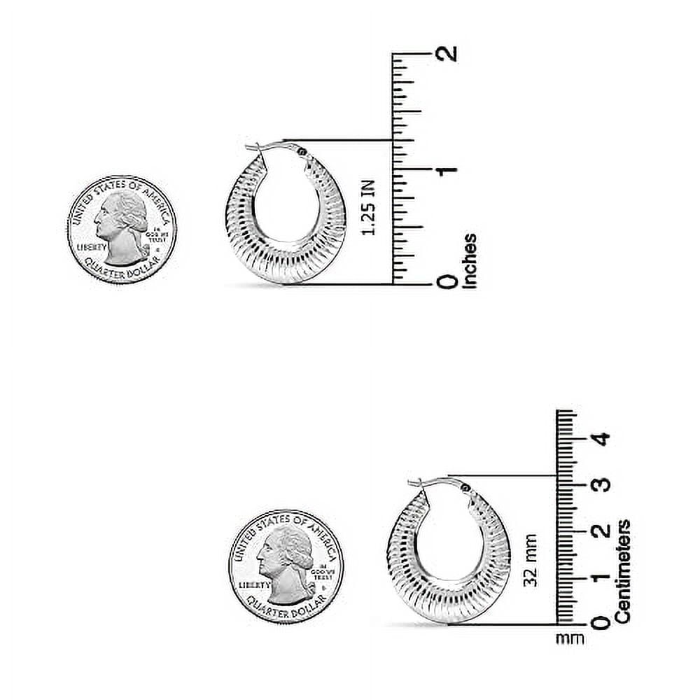 LeCalla 925 Sterling Silver Jewelry Shrimp Hoop Earrings for Women and Teen 32MM