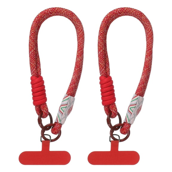 Uxcell Phone Lanyard, Universal Phone Wrist Lanyard Wrist Strap Anti Theft Strap with Pads, Red 2 Pcs