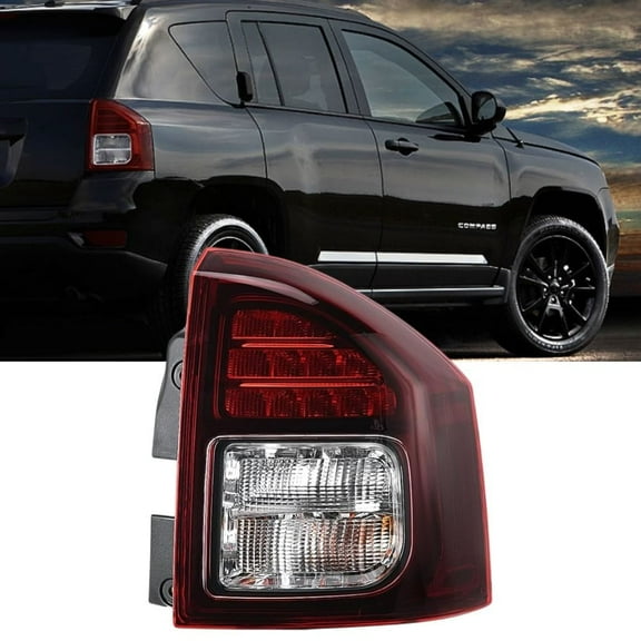 Nilight Taillight Assembly Compatible with 2014 2015 2016 2017 Jeep Compass Tail Light OE Style Rear Lamp Replacement Passenger Side w/Bulbs
