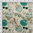 thumbnail image 4 of oneOone Cotton Poplin Teal Green Fabric Beach Quilting Supplies Print Sewing Fabric By The Yard 56 Inch Wide, 4 of 4