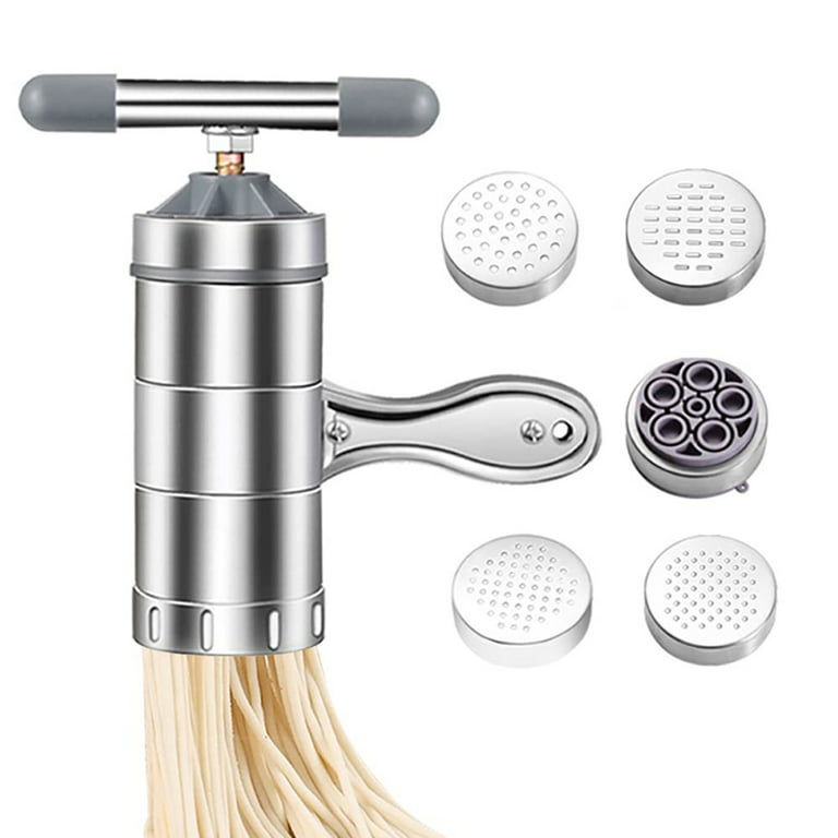 Dianoo Noodles Maker, Stainless Steel Manual Noodles Press Machine Pasta  Maker with 2 Noodle Mould, 1PCS