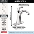thumbnail image 4 of Delta Arvo Chrome Bathroom Faucet 1 Hole, Single Hole Bathroom Sink Faucet for Vanity, Push-Pop Drain Assembly, Chrome, 4 of 8