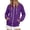 sweatshirt for women - Dark Purple2, variant on Daznico Womens Full Zip Hooded Sweatshirt Long Ribbed Oversized Relaxed Soft Pullover Jacket with Side Pockets All Season Casual Outerwear,S