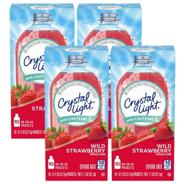 Crystal Light Sugar Free Wild Strawberry Powdered Drink Mix, 10 ct - 0.11 oz Packets (Pack - 4)