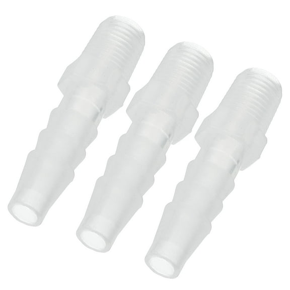 Uxcell 1/4" Barb x 1/8" G Male Connector, 3 Pcs Plastic Hose Barb Fitting Adapter