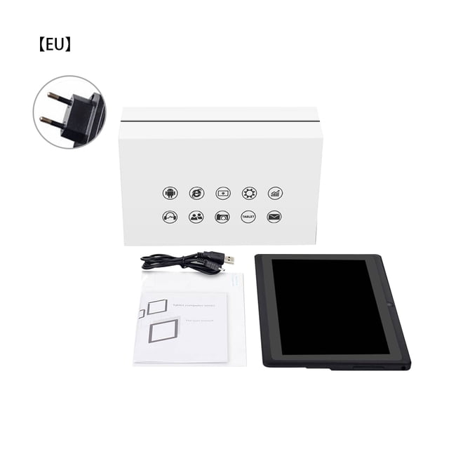 Tableta de 7 pulgadas Quad Core 8GB Wifi 1024x600 Tableta de estudio para niños Niños que aprenden Dispositivo de navegación en red, Negro, Enchufe de la UE Jumpingount EL000582-02