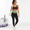Black-Small, variant on Womens Black Small Color Block Workout Set with Side Pockets for Pilates