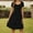 Black, variant on Daolelai Women's Summer Elegant Retro Sweetheart Neck Short Sleeve A-Line Skirt Work Party Casual Dress
