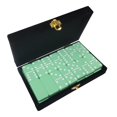 thumbnail image 3 of Domino Double 6 Torneo Jumbo Verde Menta Pastel Tamaño Profesional en Elegante Estuche de Terciopelo Negro., 3 of 3