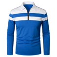 thumbnail image 1 of Polo Décontracté à Manches Longues pour Hommes T-Shirt en Coton Patchwork Contrasté, 1 of 5