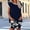 Black 2, variant on BLTIBY Women 2 Piece Sets Summer Short Sleeve Crew Neck Top Drawstring Shorts Casual Matching Outfits with Pockets Navy XL