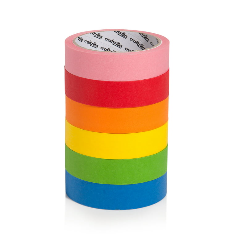 Craftzilla Colored Masking Tape - 6 Pack of 1 inch x 60yd Extra
