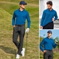 thumbnail image 3 of Pinspark Men's Long Sleeve Polo Quick Dry Lightweight Breathable UPF 50+ Sun Protection Shirt with Left Sleeve Pocket, 3 of 6