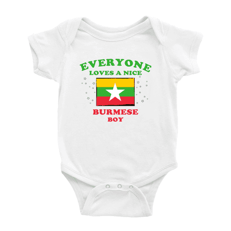 

Everyone Loves a Nice Burmese Boy Cute Baby Clothes For Boy Girl (White 18-24 Months)