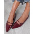 thumbnail image 4 of Trendin Mode Womens Pointy Toe Quarter Strap Mary Jane Flat Dress Shoes, 4 of 10