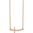 thumbnail image 2 of 14K Rose Gold Sideways Curved Textured Cross Necklace (19 X 1) Made In United States sf2093-19, 2 of 5