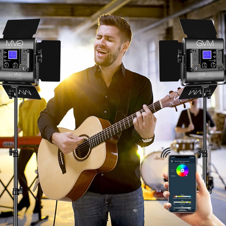 GVM 800D-RGB LED Light Panel (2-Light Kit) for Photography & Video