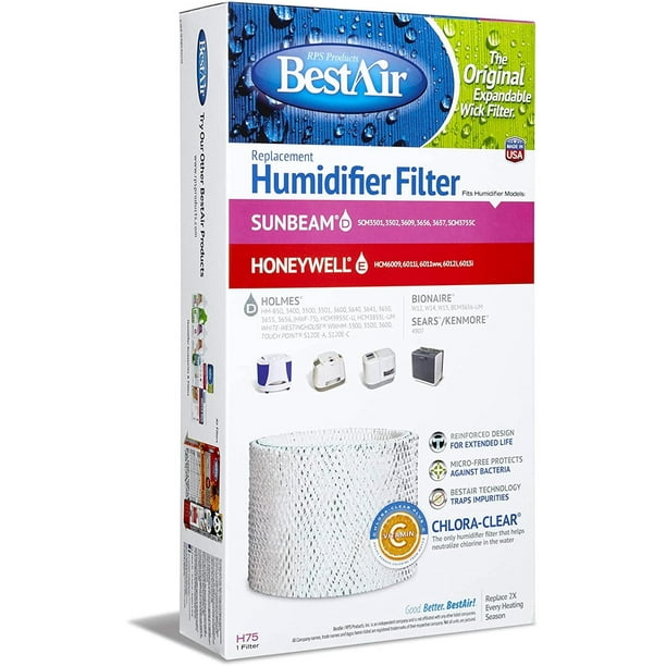 BestAir H75PDQ4 Extended Life Humidifier Replacement Paper Wick