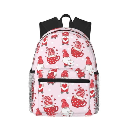 Defioc Valentine Gnomes Pattern Laptop Backpack for Men and Women Casual Backpack Dayback Sports Bookbag for Travel Running Hiking