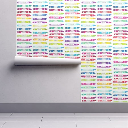 Watercolor Crayon - Removable Water-Activated Wallpaper Watercolor Crayon Crayons Crayons School