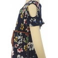 thumbnail image 3 of Big Girls' Dress Cold Shoulder Short Sleeve Floral Print Summer Flower Girl Dress Navy 10 (J20KS90), 3 of 3